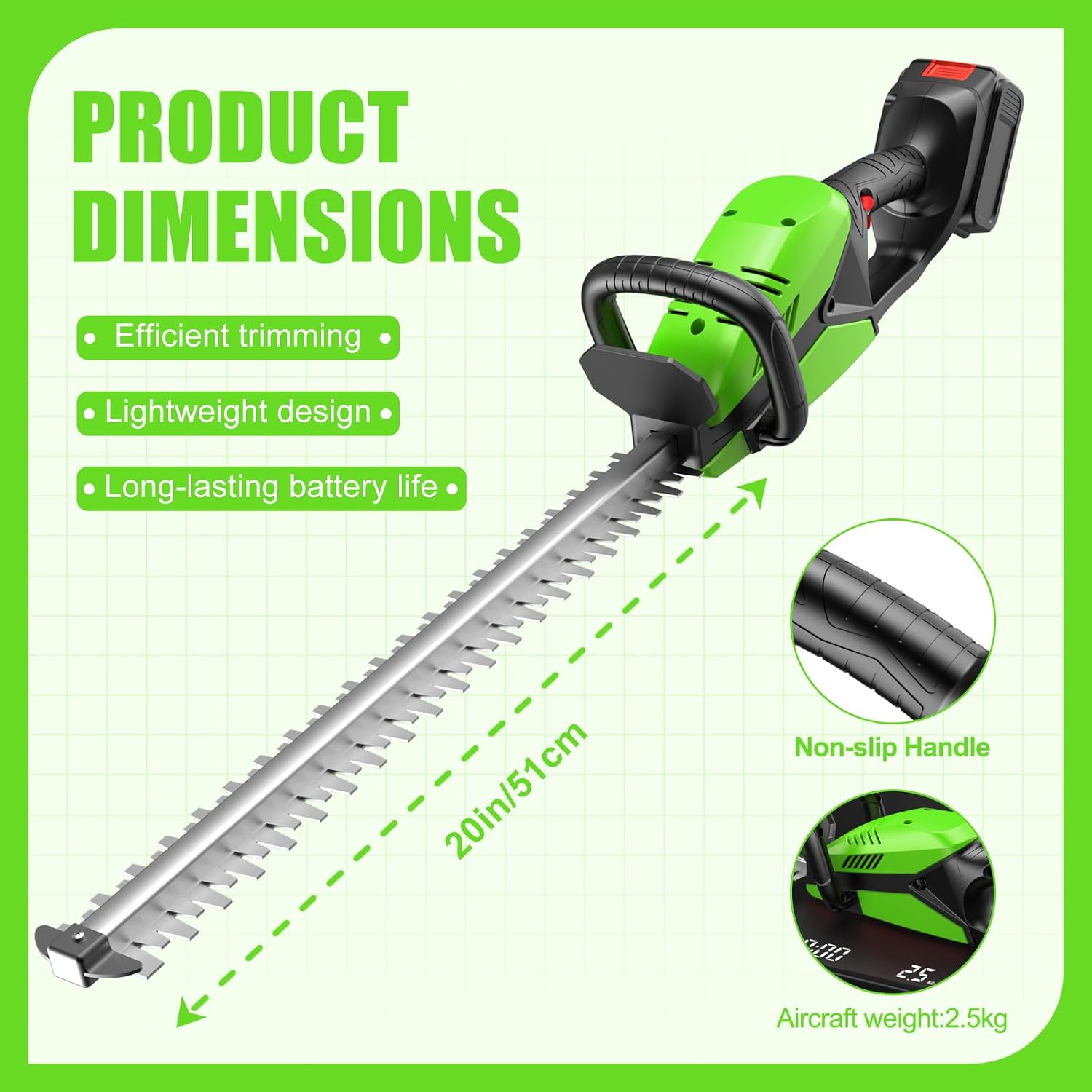 Electric Hedge Trimmers 21v Cordless Hedge Trimmer with Battery & Charger Included Handheld Electric Trimmers with