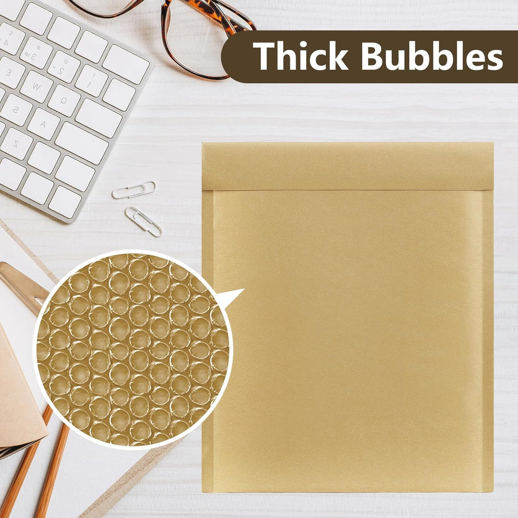 Natural Kraft Bubble Mailer 8.5x12" 25 Pack Usable Size 8.5x11" Brown