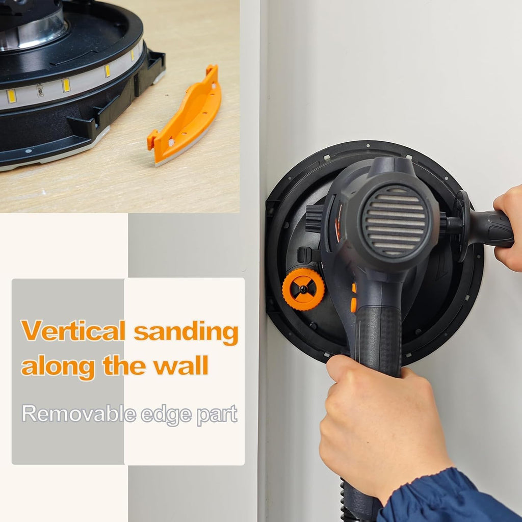Handheld Drywall Sander 810W, Electric Sander for Walls,Rough and fine Sanding, 1500-2800RPM Variable Speed, Upgraded
