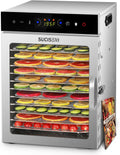 Food Dehydrator Machine 12 Stainless Steel Trays 1000W Meat Dehydrator for Home Use, 24H Timer & 195℉ Temperature