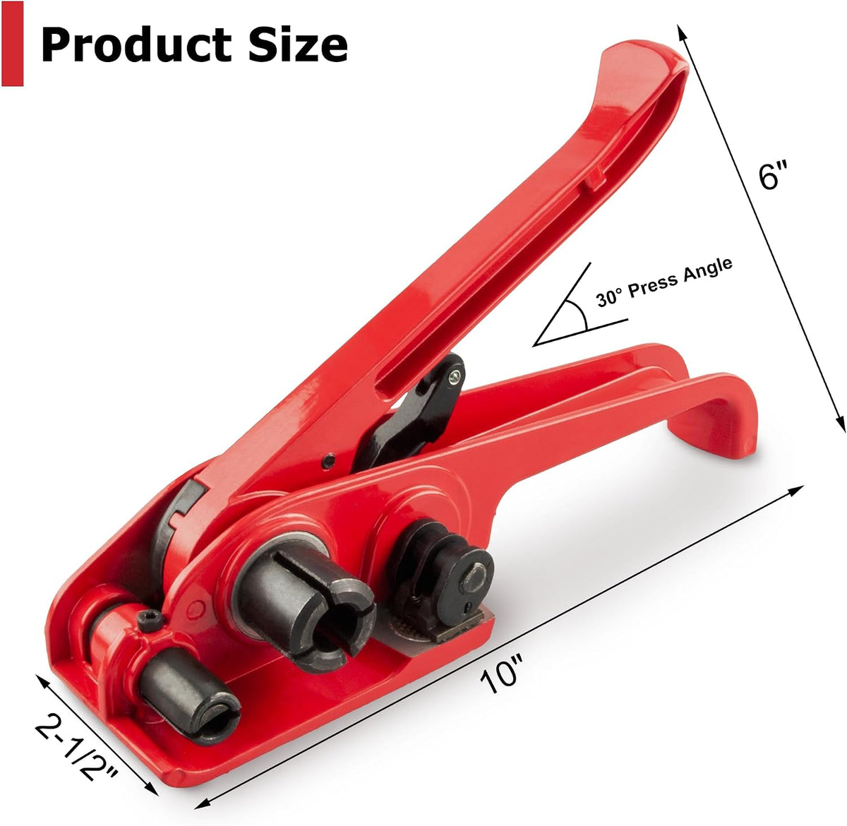 Heavy Duty Poly Strapping Tensioner with Cutter - Manual Strap Tool for 1/2"-3/4" PET & PP Strap, Durable Tensioner