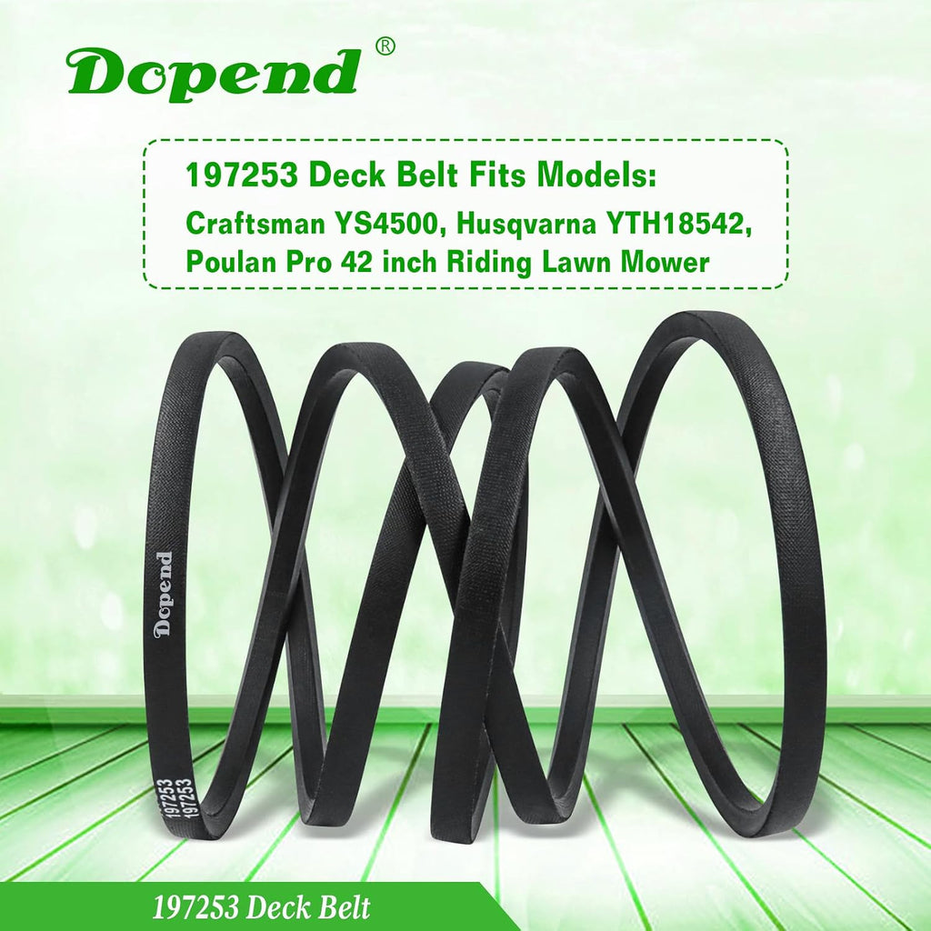 532197253 197253 Deck Belt 1/2” x 101” for Craftsman YS4500, Husqvarna YTH18542, Poulan Pro 42 inch Riding Lawn Mower, Replaces 429636, 532419636, 532197253, 598559101, 592855001