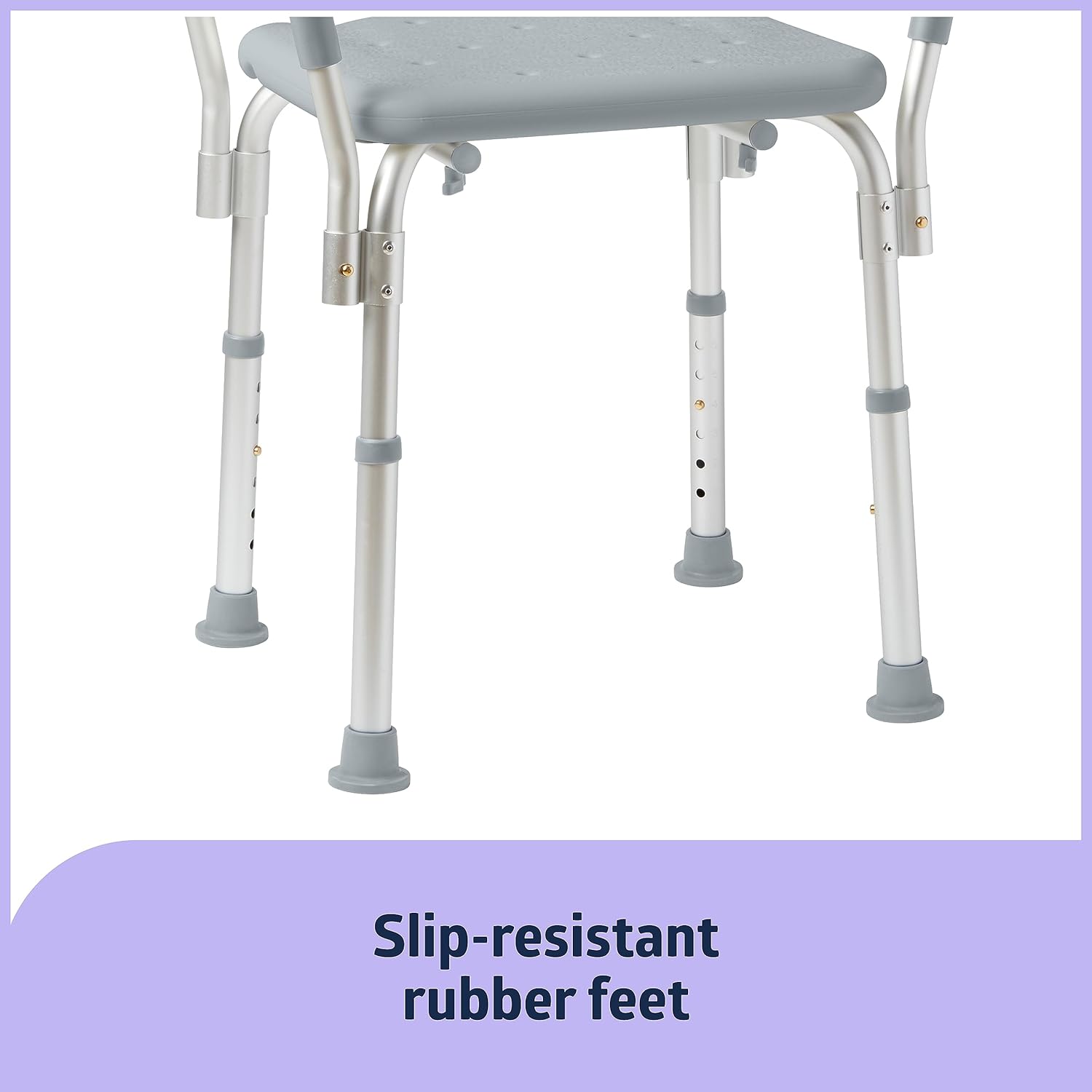 Backless Shower Chair with Arms - 350 lb. capacity, Bench, Stool, Seat for Elderly, Seniors Independent Adult and