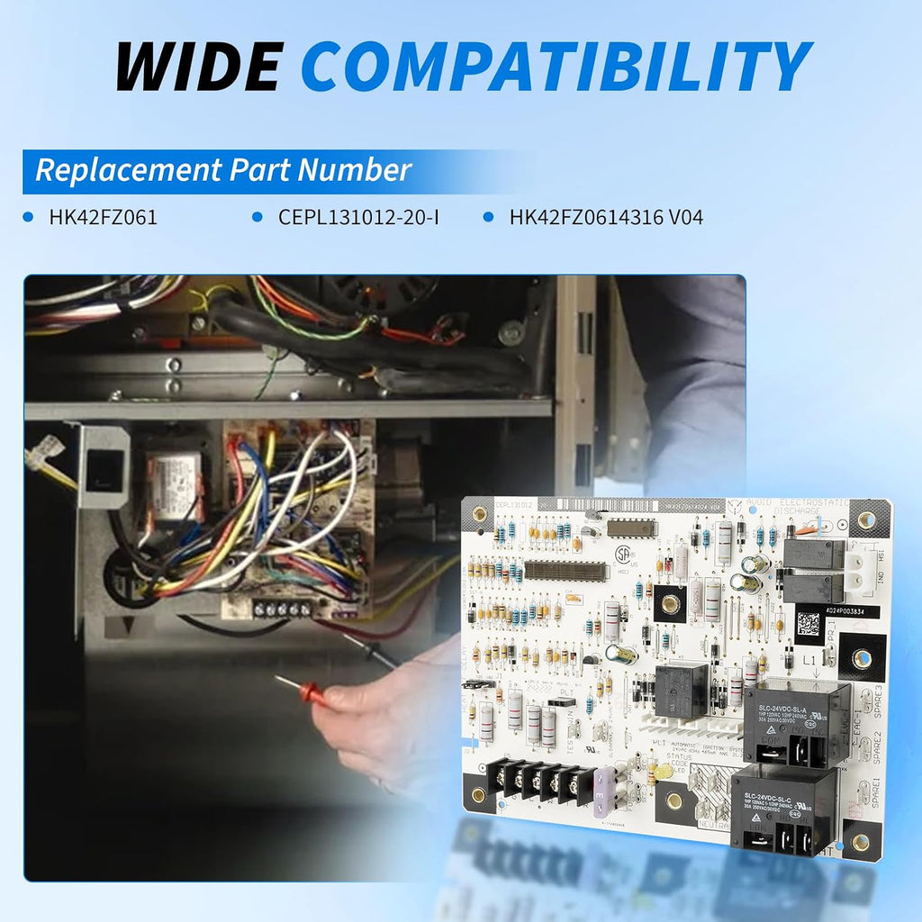 HK42FZ061 Control Board Compatible with Carrier Payne Bryant HVAC Furnace Control Board, Replacement CEPL131012-20