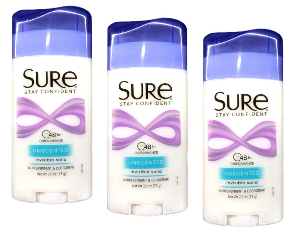 Deodorant 2.6oz Invisible Solid Unscented (Pack of 3)