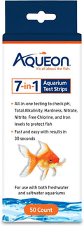7-in-1 Aquarium Test Strips, Fast Results for pH, Total Alkalinity, Hardness, Nitrate, Nitrite, Free Chlorine and