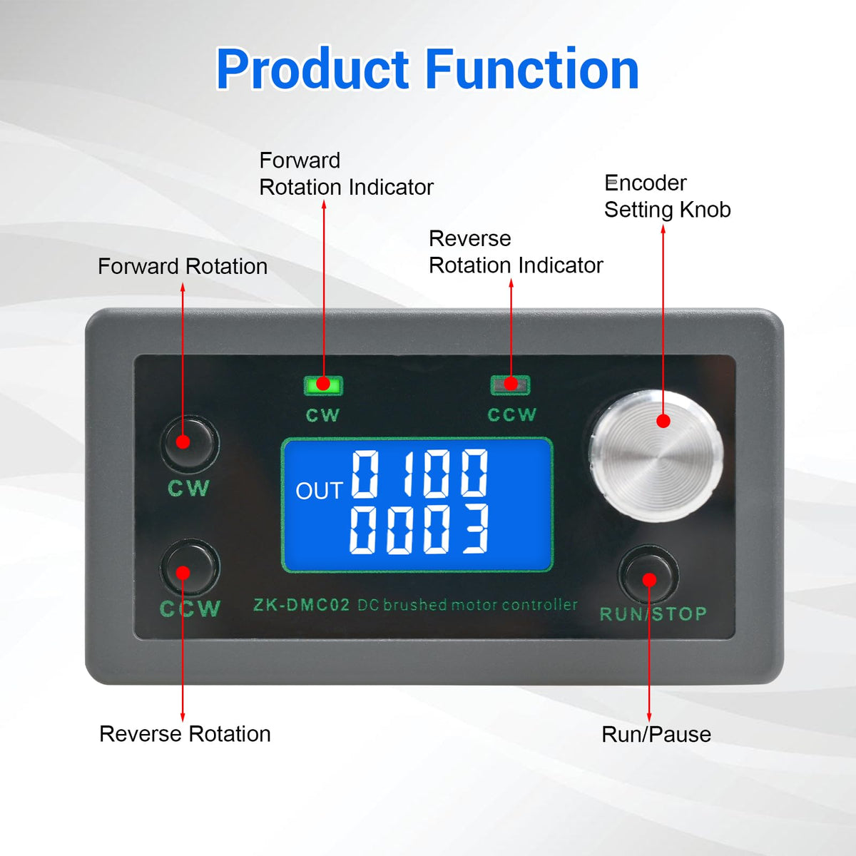 BANRIA PWM DC Motor Speed Controller, 12V–30V 10A Variable Speed Regulator