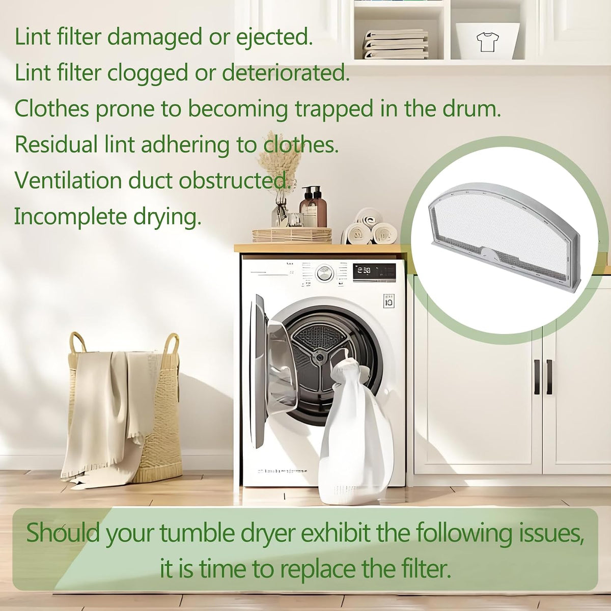 GTD42EASJ1WW GTD84ECPN2DG GTX52EASP0WB Dryer Lint Filter Fit for G-E Dryer