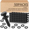 50 Pack 1/2''X 2'' Lag Bolts Screw with Washer Galvanized, Black