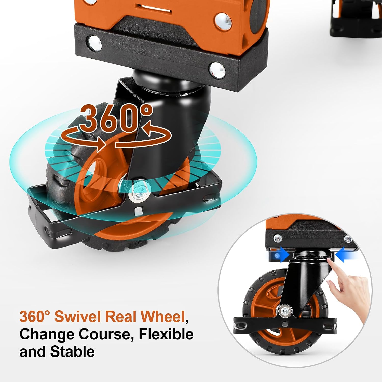 Folding Hand Truck Dolly, 330lb Convertible 4 to 2 Wheel Moving Cart,Orange | Dolly Cart with Retractable, Aluminum