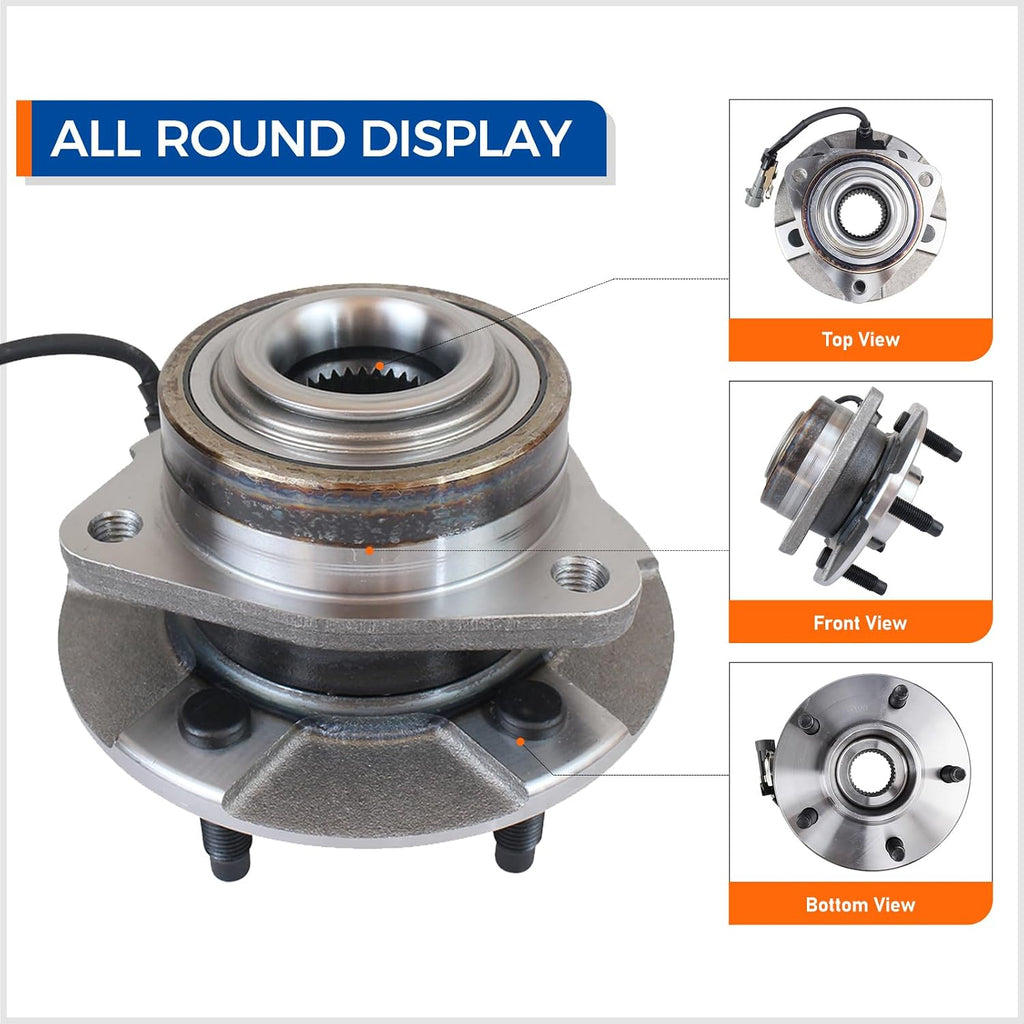 PAROD Pair 513189 Front Wheel Bearing & Hub Assembly Compatible with 2005-2006 Chevy Equinox, 2006 Pontiac Torrent, 2002-2007 Saturn Vue 5 Lugs W/ABS