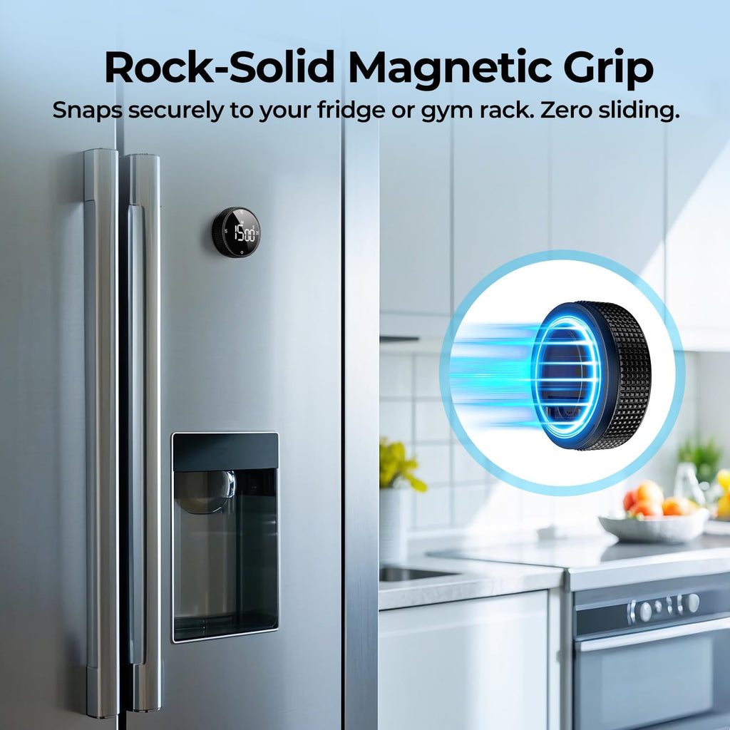 USB Rechargeable Magnetic Kitchen Timer for Cooking, Building 800mAh Battery Large Display Digital Countdown Countup