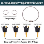 hiSpkNix 26PCS Heavy Equipment Keys Master Set for CAT, John Deere, Kubota