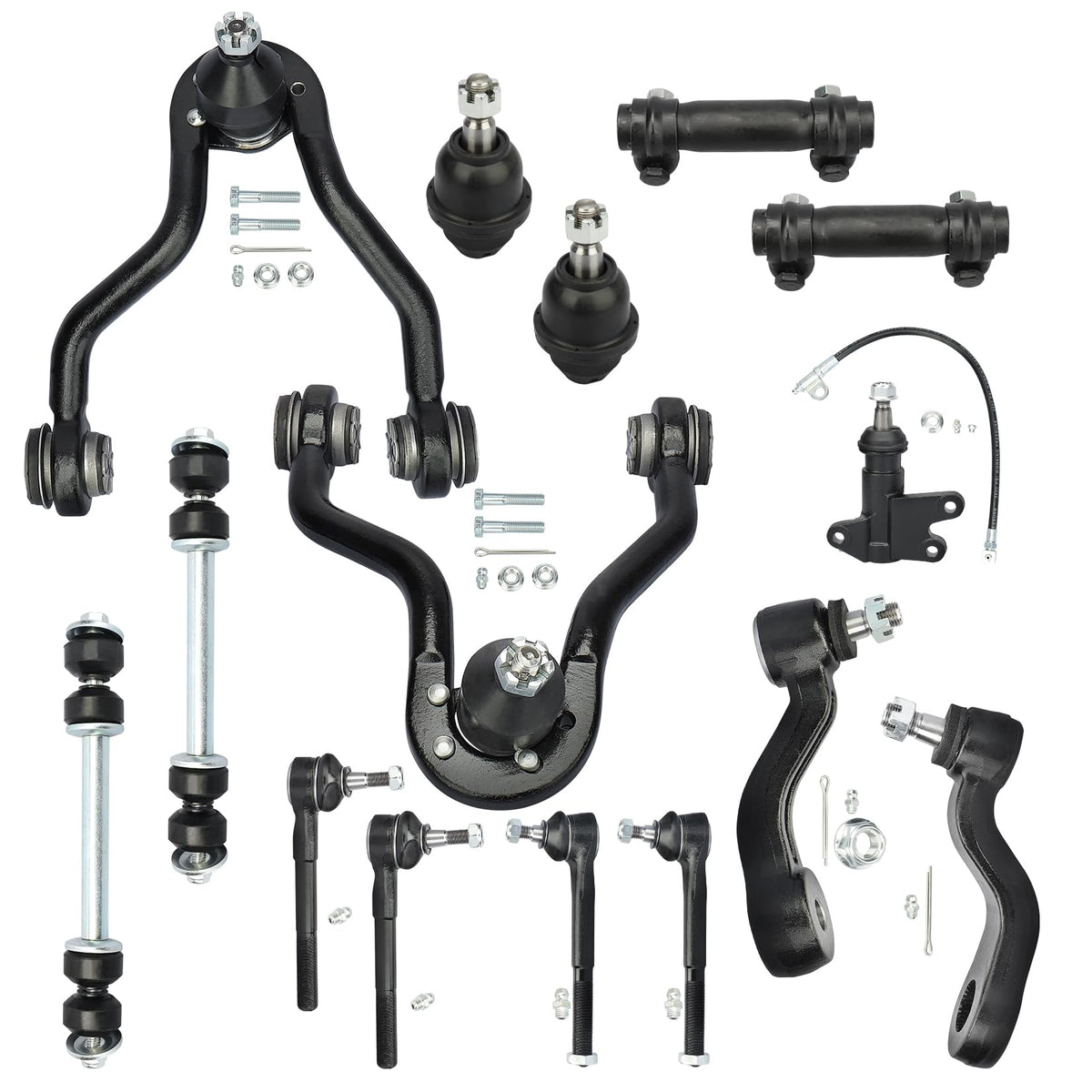 IRONTEK New 15pc Set 4WD Front Upper Control Arm Kit for Cadillac Escalade
