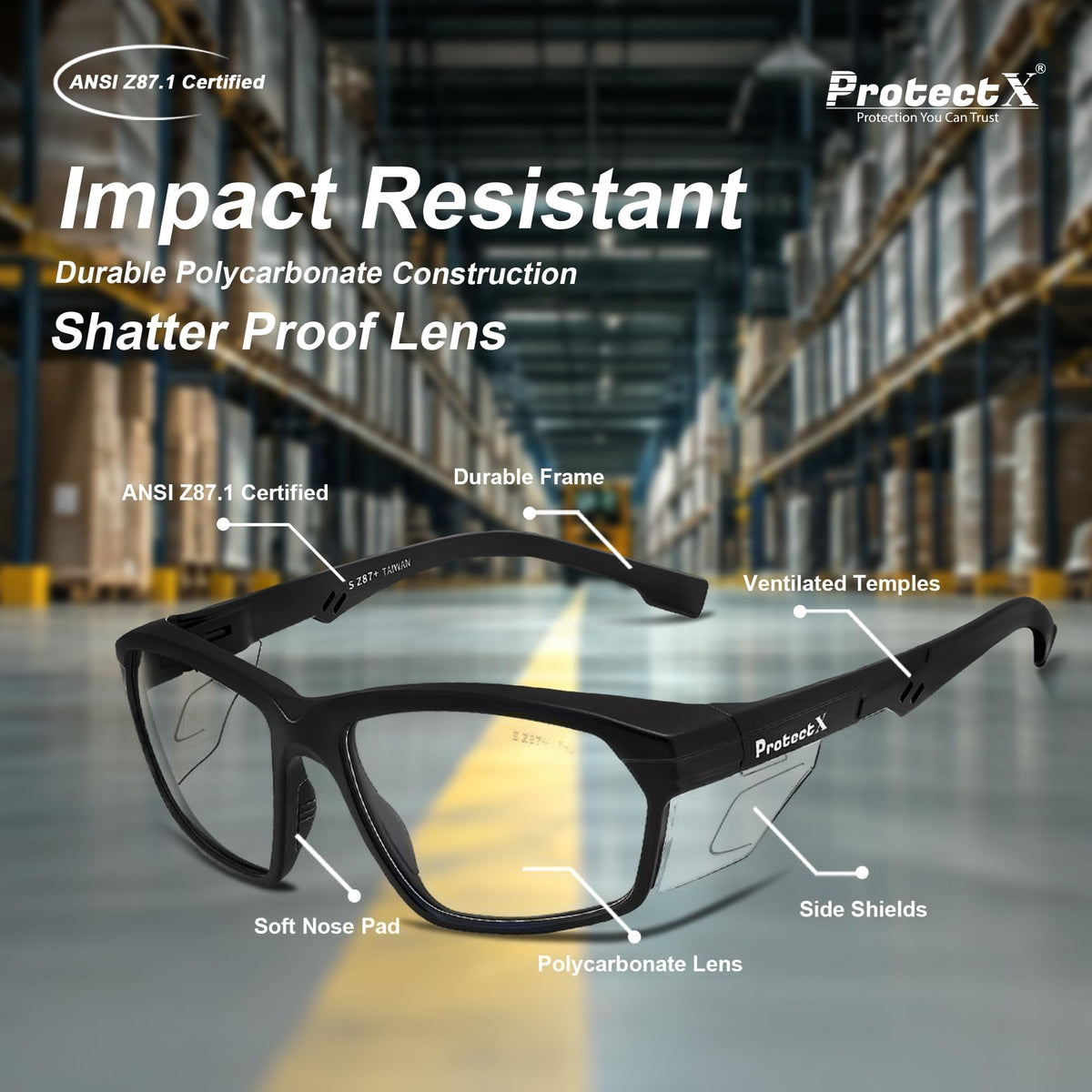 Safety Reading Glasses 2.0 Diopter,Safety Glasses with Readers 2.0