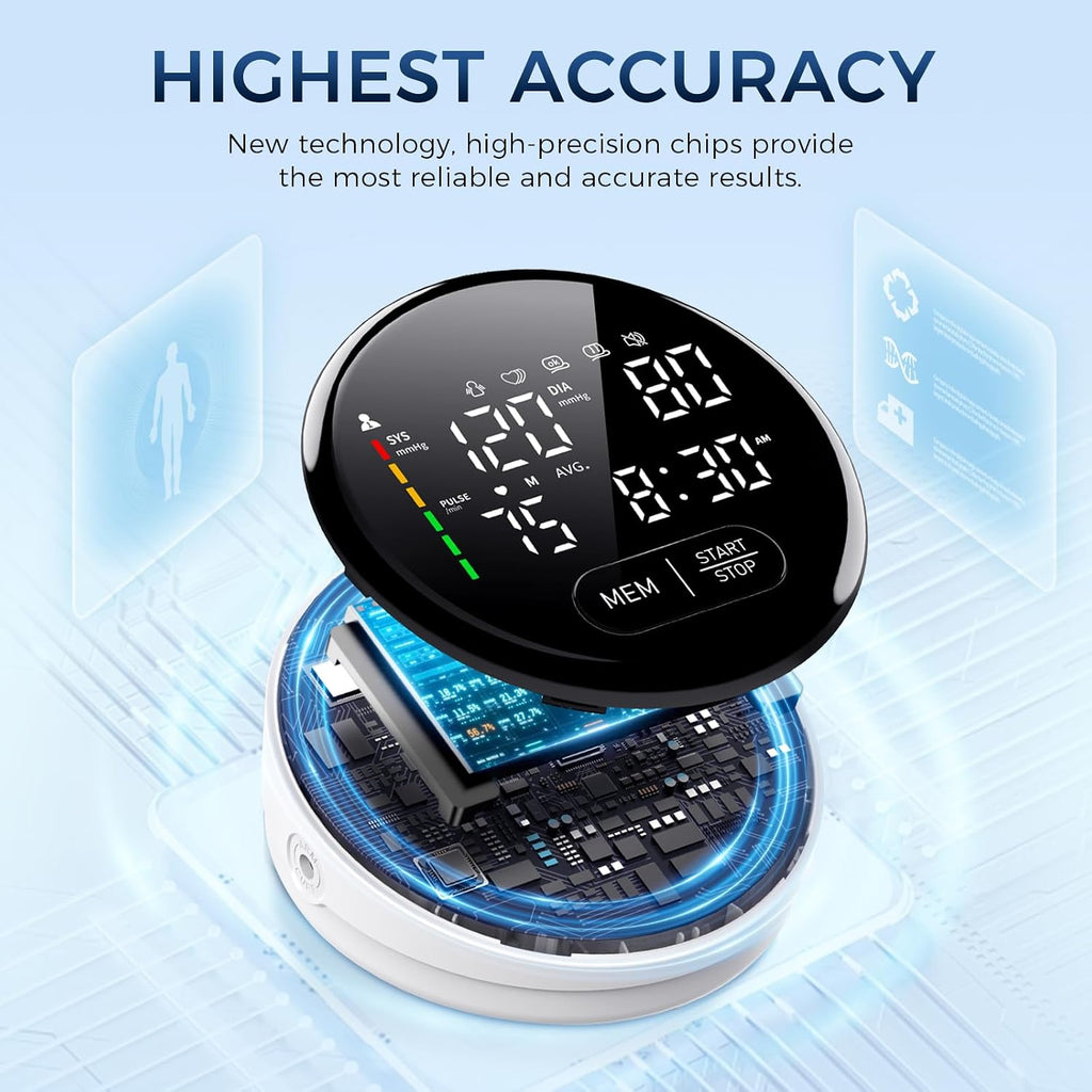 Blood Pressure Monitor Upper Arm Automatic Monitors for Home Use Adjustable 8.7"-16.5" Cuff Voice Broadcast Large