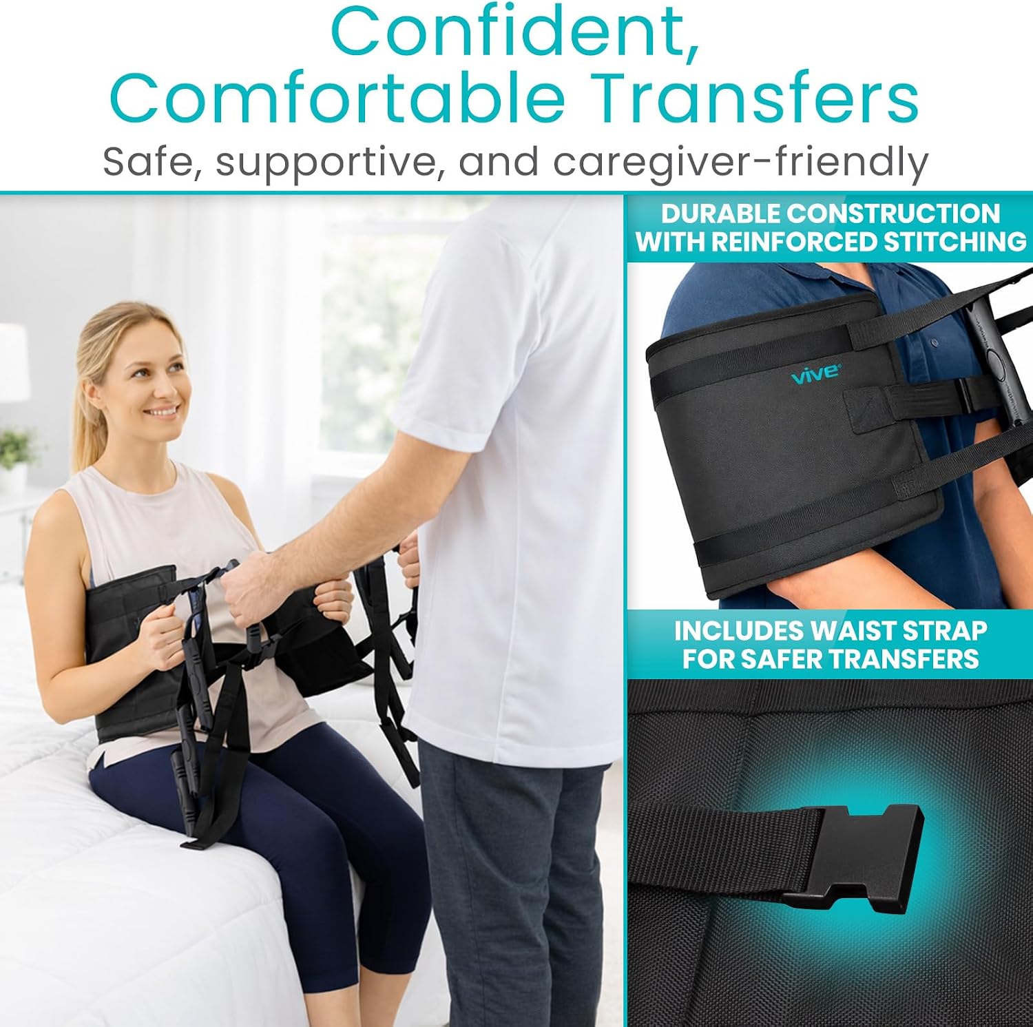 Transfer Sling - Padded Assist Gait Belt - Heavy Duty Patient Lift