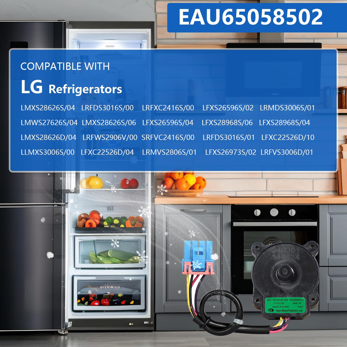 EAU65058502 EAU64843805 Refrigerator Condenser Fan Motor for LG Fridge