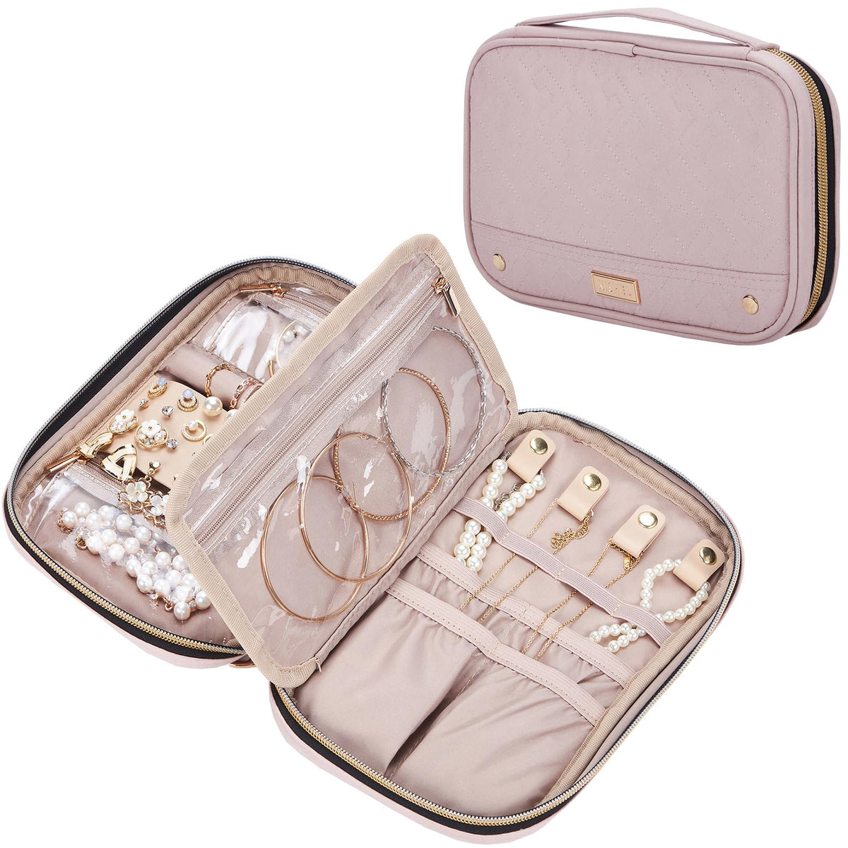 Travel Jewelry Case Organizer, Tangle-Free Necklace Storage Bag