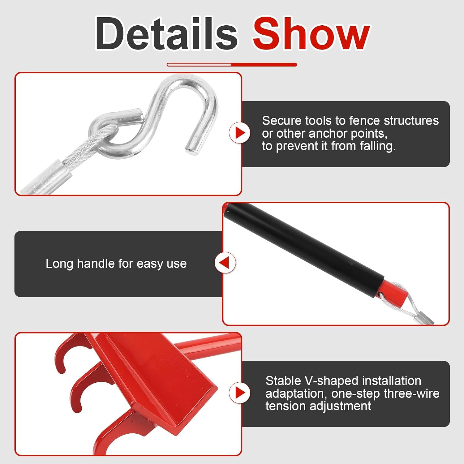 Chain Link Fence Top Rail Tensioner Tool Heavy-Duty Steel Stretcher
