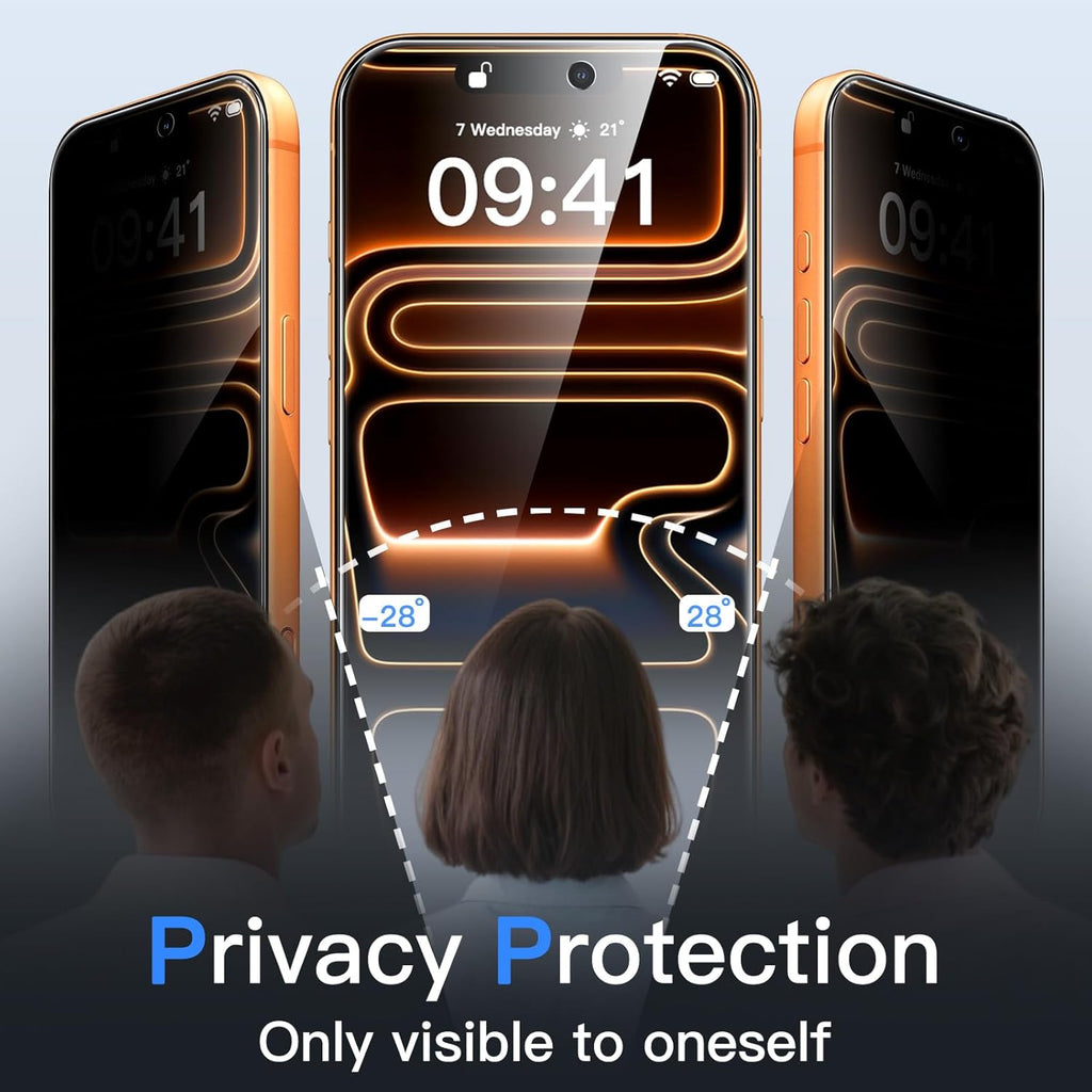 Privacy Screen Protector for iPhone 17 Pro Max 6.9-Inch, Anti-Spy Tempered Glass Film with Easy Installation Tool