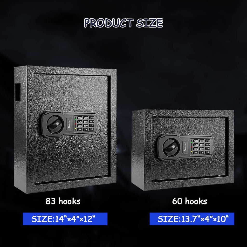 60 Keys Cabinet Wall Safe with Sensor Light and Emergency External Power Supply, Electronic Key Safe,Secure Wall
