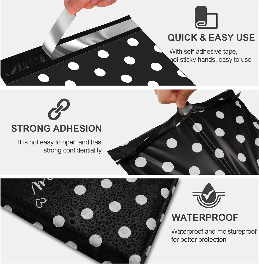 Thank You Poly Mailers 10x13 100 Pack, Polka Dots Design