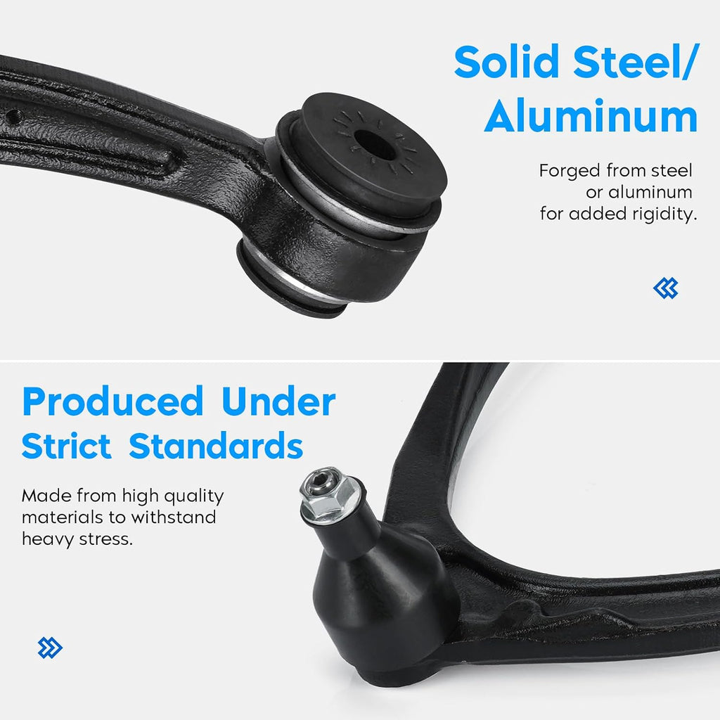 Front Upper Control Arms w/Ball Joints (Only Forged Steel) for Escalade 07-14, Chevy Avalanche Silverado Suburban Tahoe GMC Sierra Yukon | Suspension Kit Replaces K80669 K80670