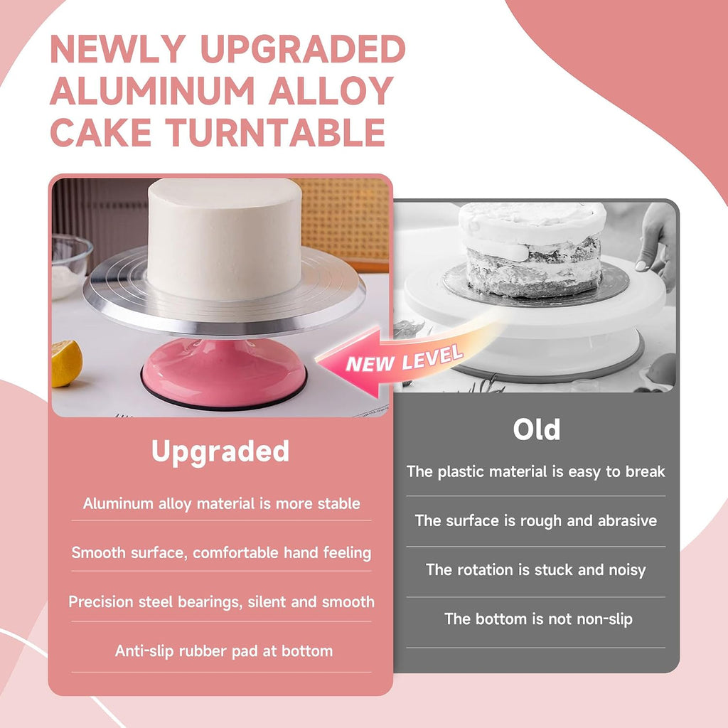 Aluminum Cake Decorating Kit, Baking Supplies Tools for Beginners & Pros