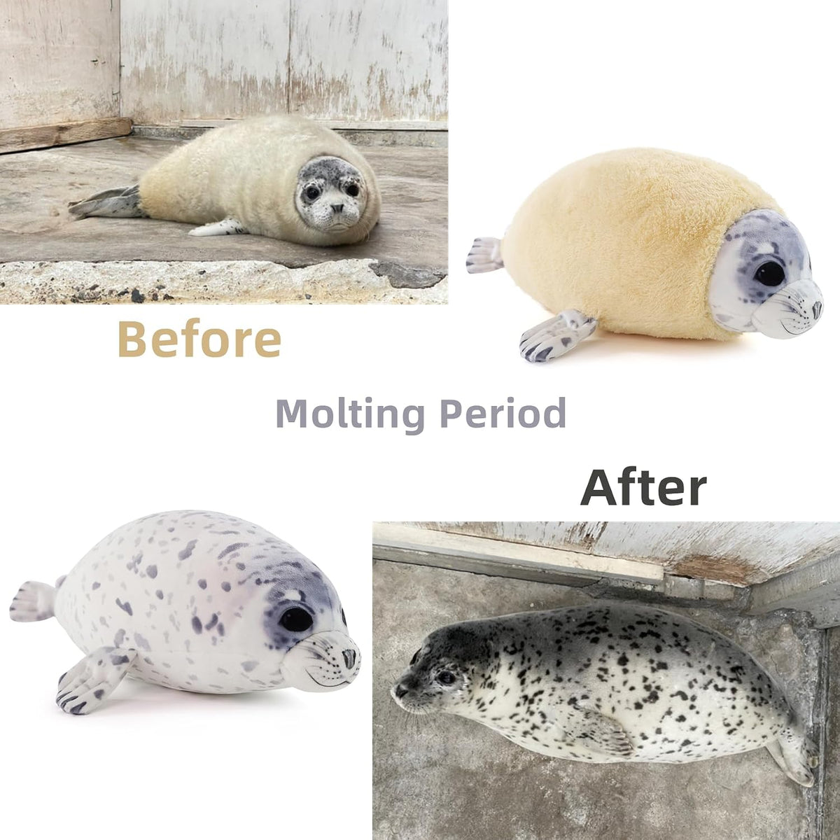 Furvana Chubby Blob Seal Pillow Soft Plushies (Medium 20")