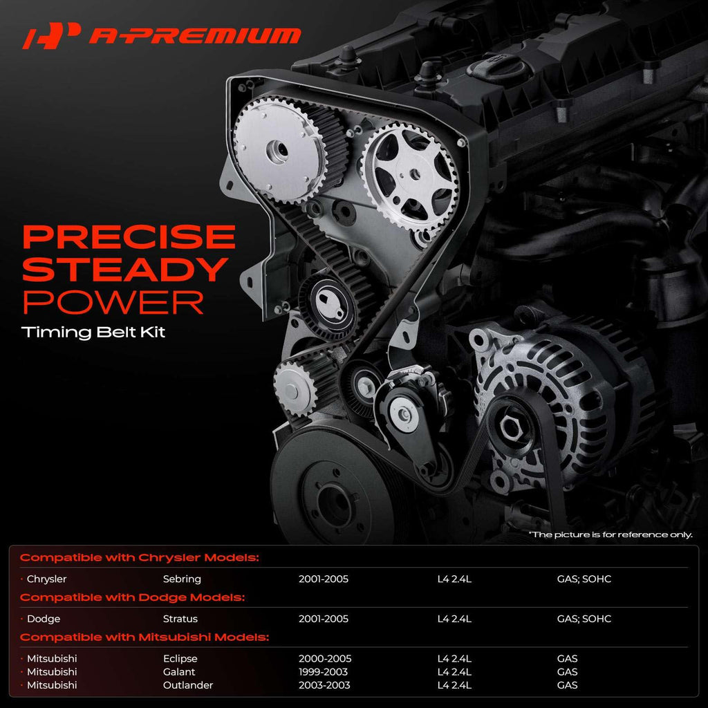 A-Premium Engine Timing Belt Kit Compatible with Chrysler, Dodge, 2.4L