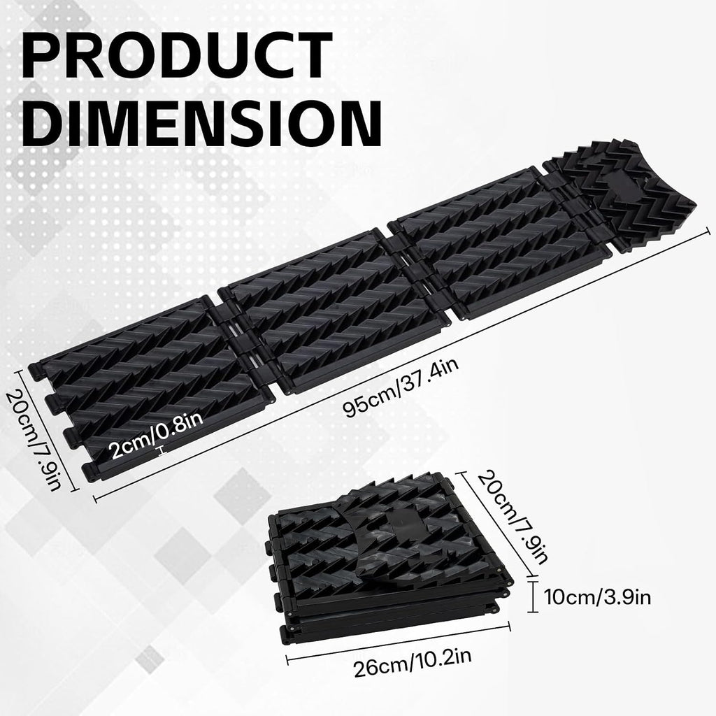Tire Traction Pad Foldable Mats, Portable Recovery Track Boards for Off Road 4X4 Snow, Ice, Sand,Emergency Tire