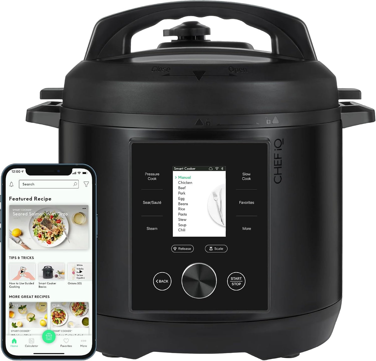 Smart Pressure Cooker with WiFi and Built-in Scale - Easy-to-Use 10-in-1 Multicooker with 500+ Guided Recipes - Rice