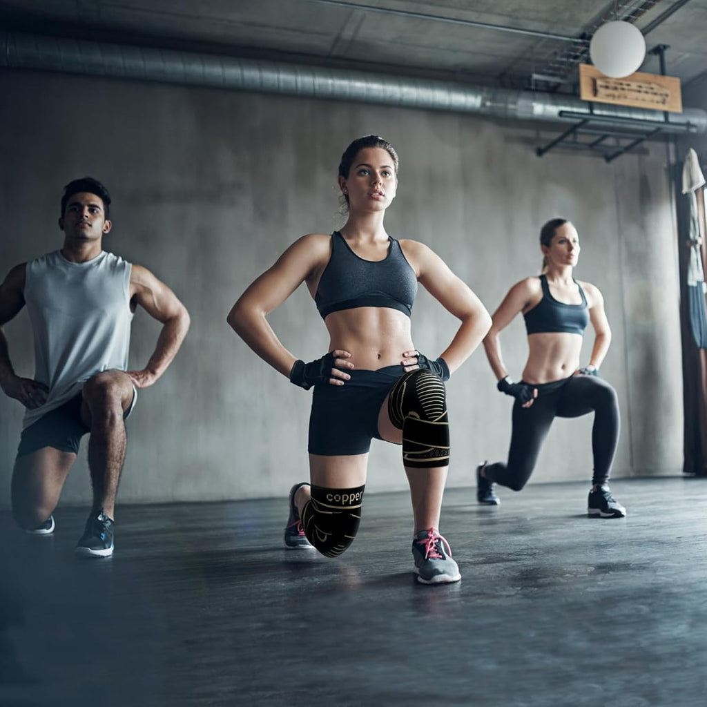 Copper Knee Braces with Strap for Knee Pain Women and Men(2 Pack), Knee Compression Sleeve for Arthritis, ACL