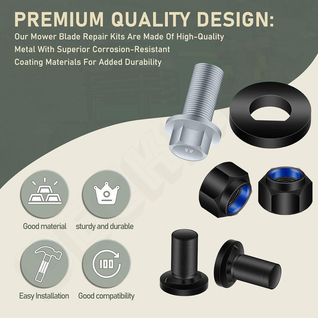 Lawn Mower Blade Part Kit (Part Fan/Bolts/Nuts & Washer Replacement Kit) for Dual Blades - for EGO Power+ LM2130SP