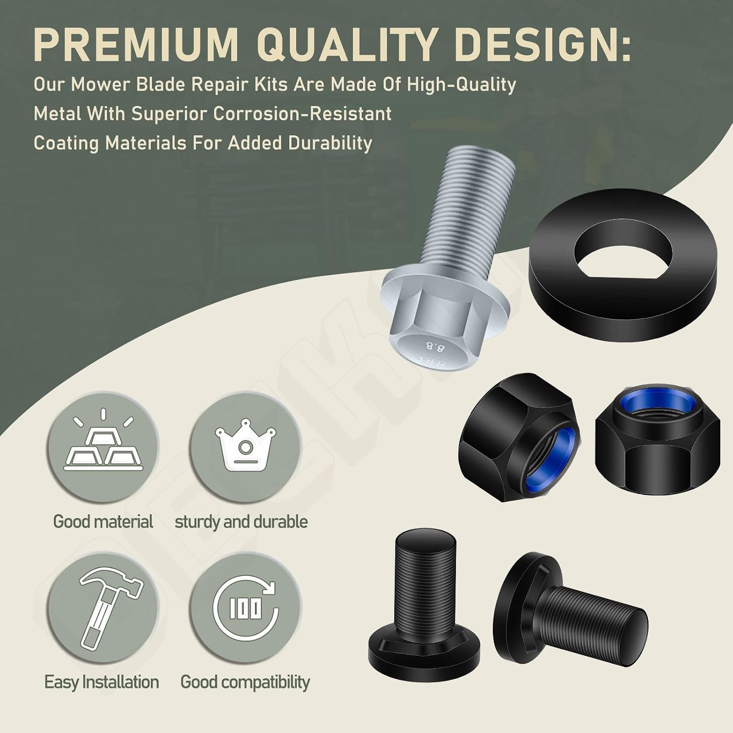 Lawn Mower Blade Part Kit (Part Fan/Bolts/Nuts & Washer Replacement Kit) for Dual Blades - for EGO Power+ LM2130SP