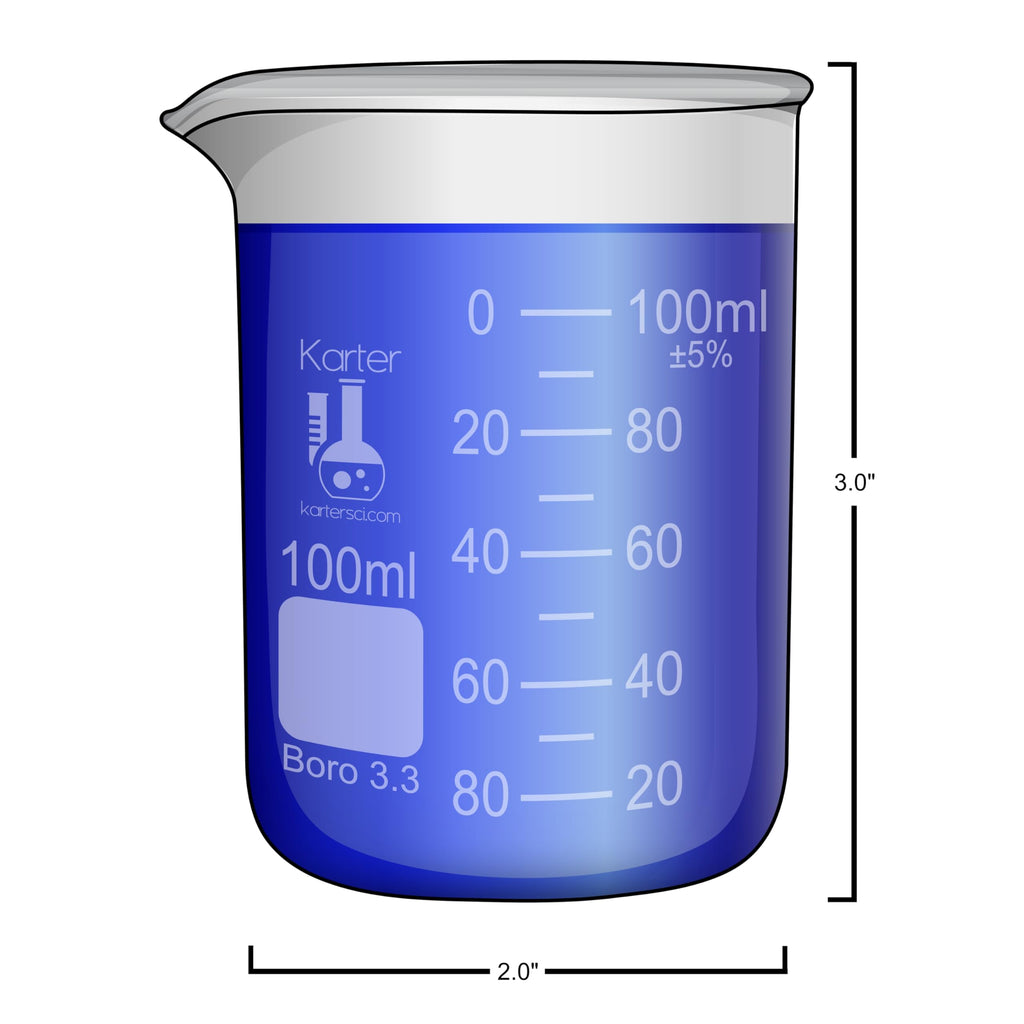 Glass Beaker Set, 4 Sizes, Karter Scientific 214T2