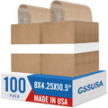 Medium Brown Kraft Paper Bags with Handles, 8x4.25x10.5, 100 Pack