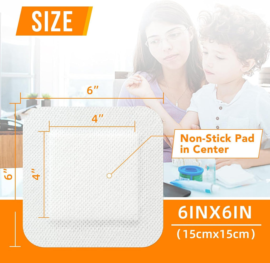 [6''x6''-30count] Carbou Island Dressing Bordered Gauze Sterile Individually Wrapped Gauze Pads,Highly Absorbent