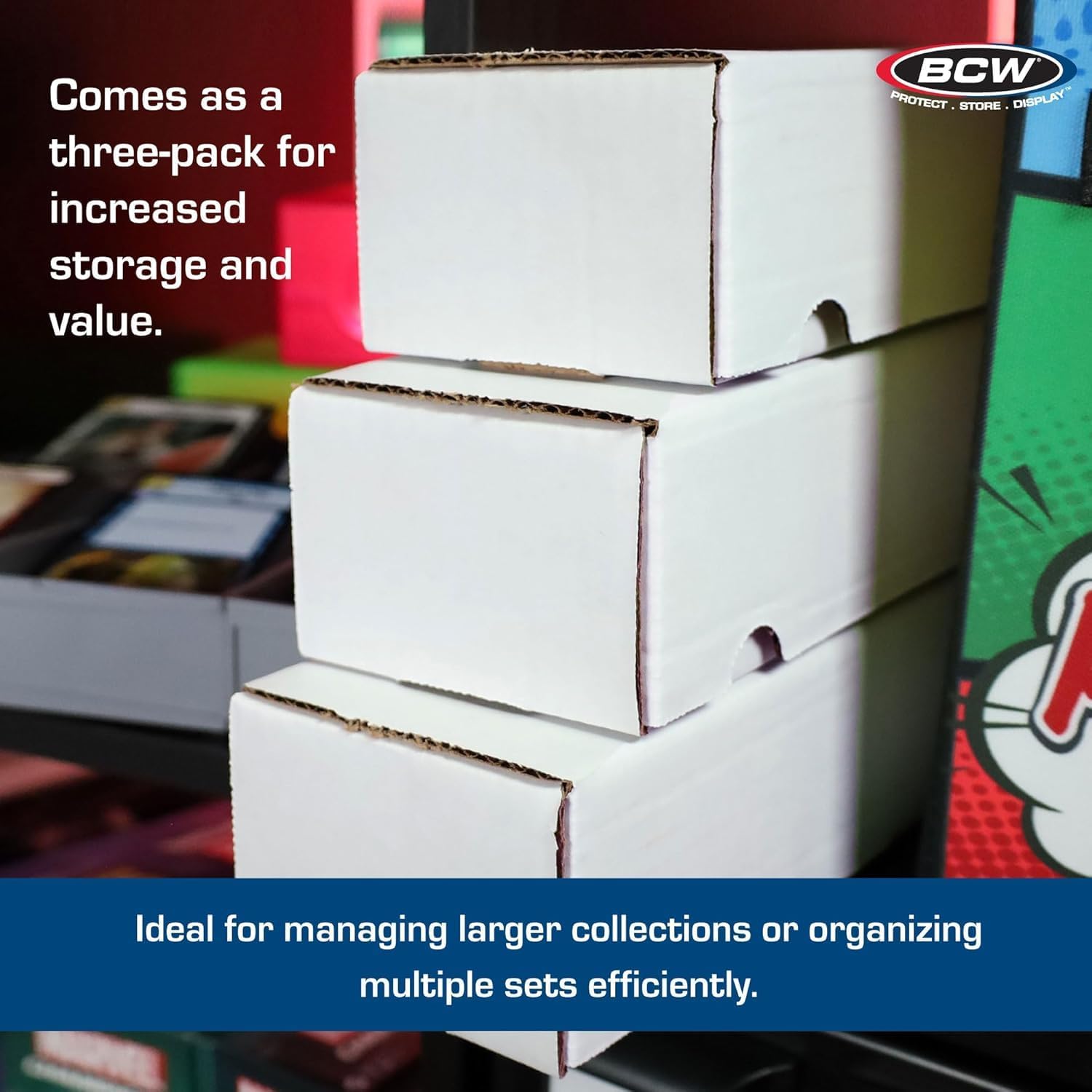 800-Count Trading Card Storage Box, 1 Pack | Cardboard Organizer for Baseball, Basketball & Football Cards | Fits