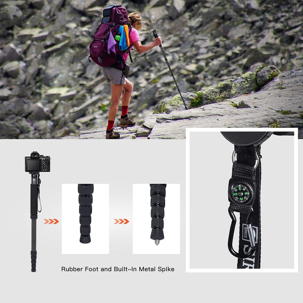 Camera Monopod P-326 6 Section Carbon Fiber Compact Lightweight Travel Monopod