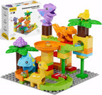 Dinosaur Marble Run Blocks: 67PCS STEM Toddler Building Toy