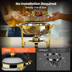 Gold Chafing Dishes for Buffet 4 Pack, 6QT Buffet Servers and Warmers Sets