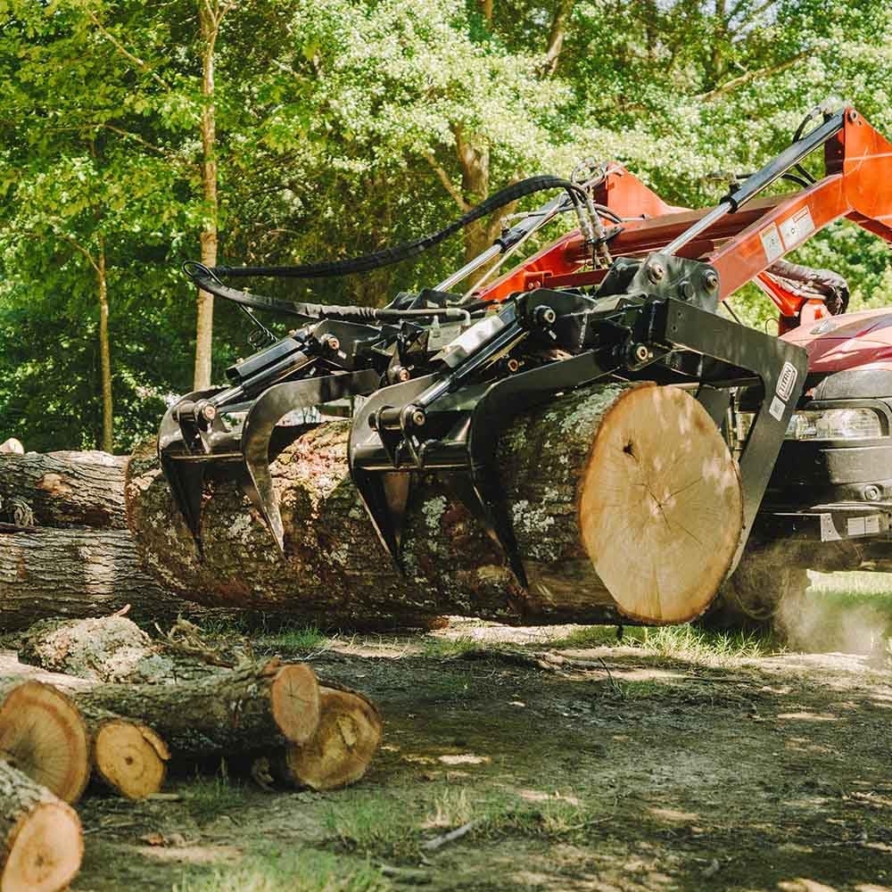 72" Standard Series Skid Steer Root Grapple Bucket, SSQA Attachment, Twin 3,000 PSI Cylinders, 1/2in Thick Steel
