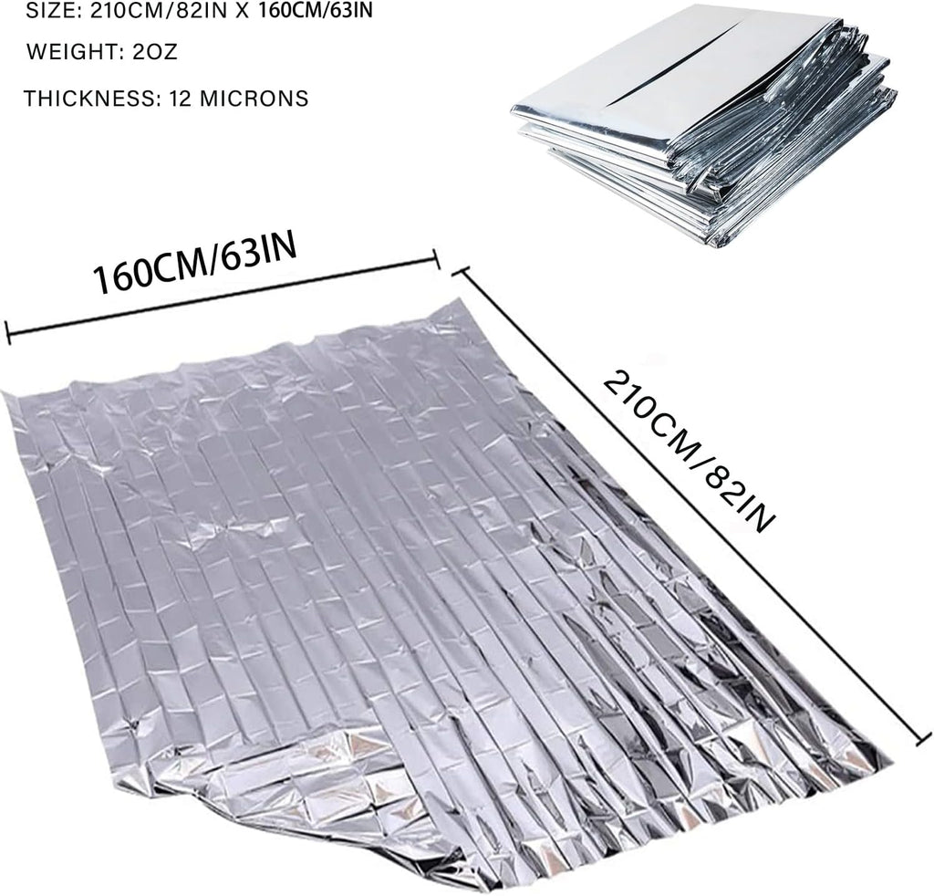 Emergency Foil Thermal Blanket shelter Survival Reflective Blankets | (Pack of 25) 210 x 160 cm (82" x 63") Perfect
