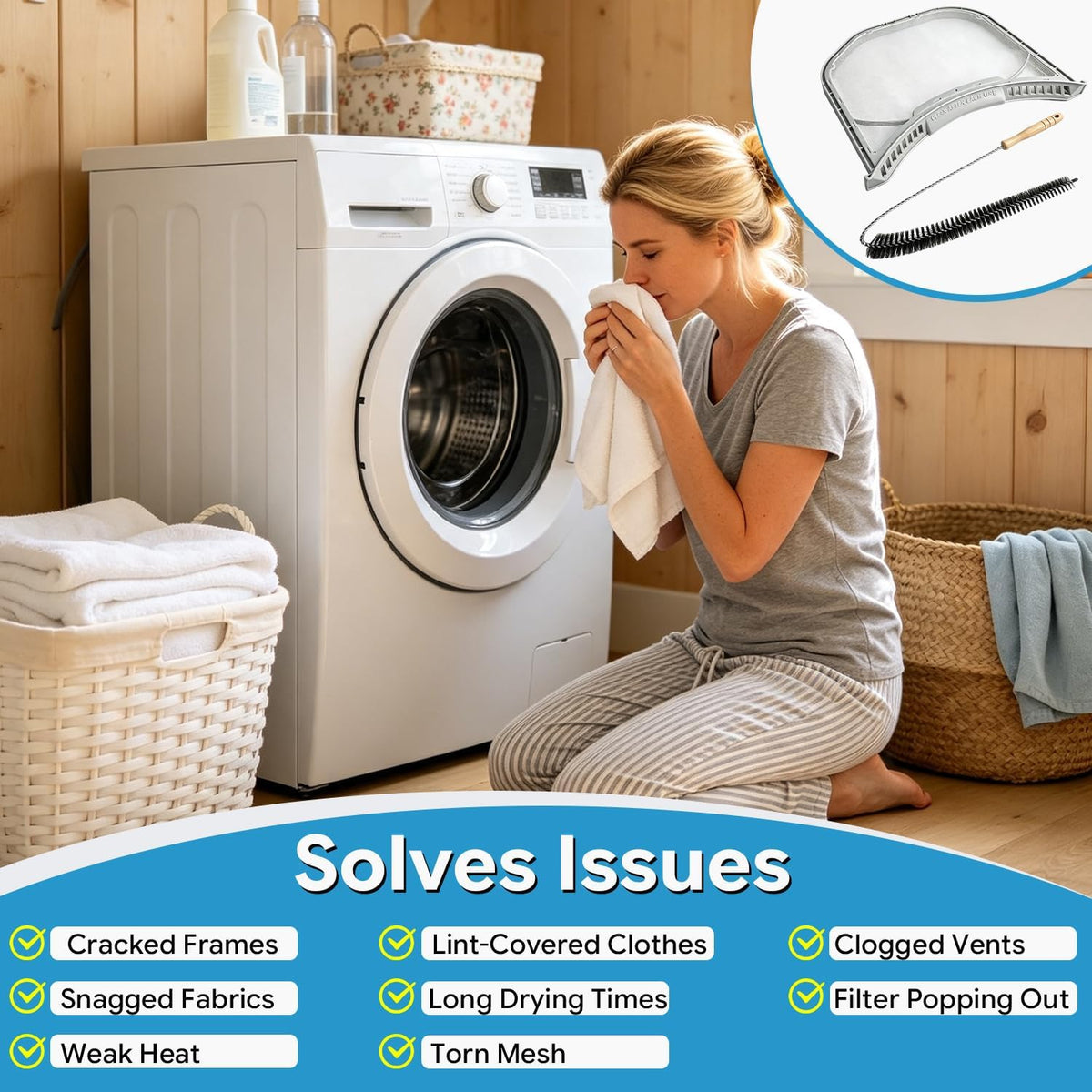 Upgraded Dryer Lint Filter Screen Compatible with LG DLGX3571V