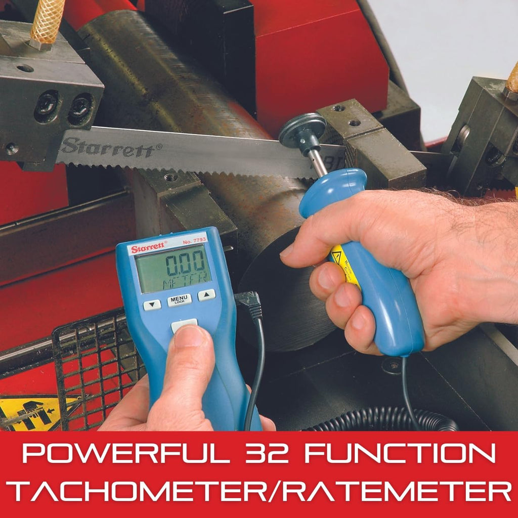 Starrett Contact & Non-Contact Digital Tachometer Kit with Case