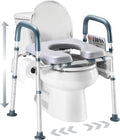 Toilet Seat Riser for Seniors, Adjustable, Gray, Heavy Duty up to 400 lbs