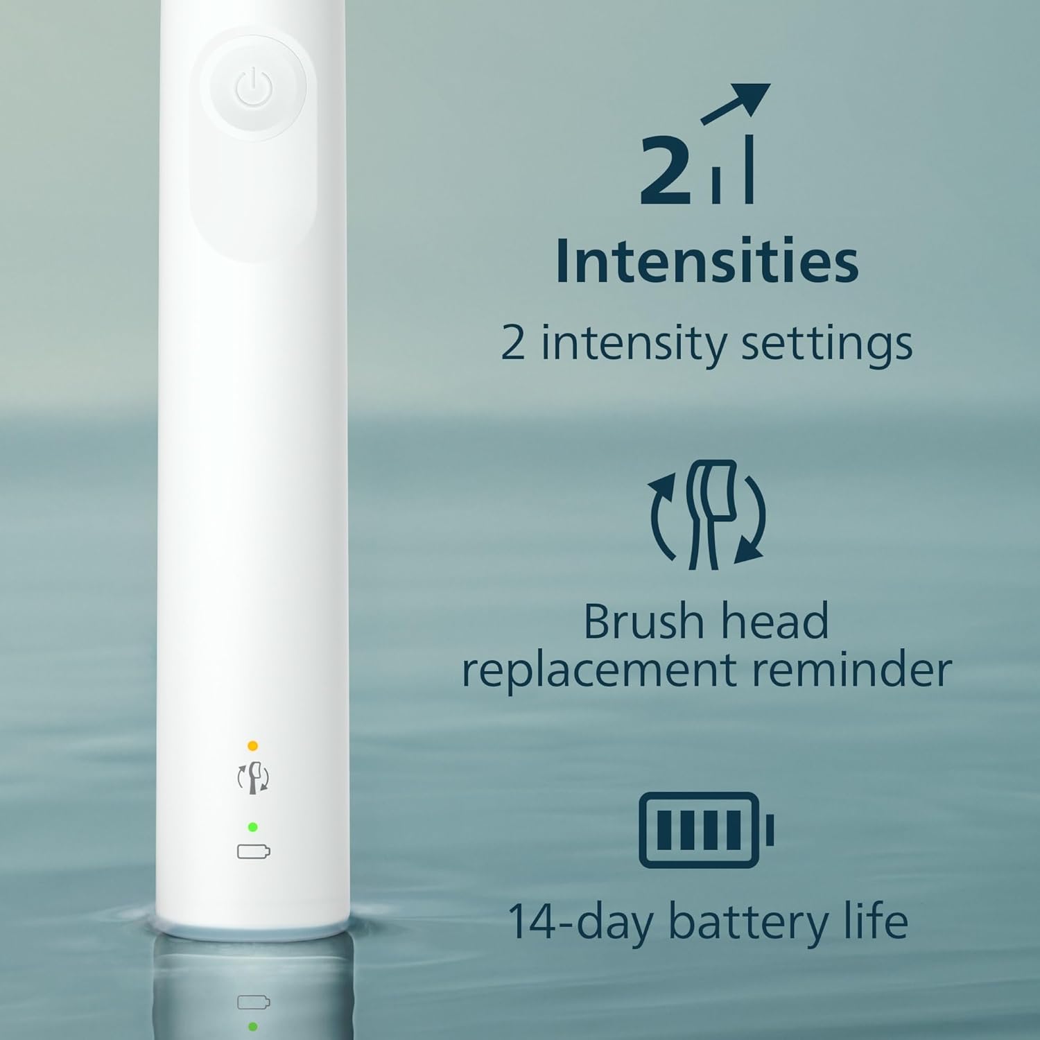 4100 Series Electric Toothbrush - Sonic Toothbrush with Advanced Sonic Technology, Pressure Sensor, Two Intensity