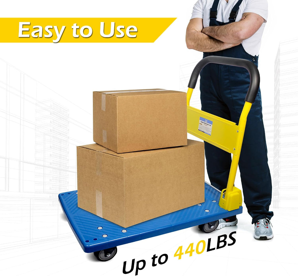 Foldable Platform 440 lb Heavy Duty Push Cart Dolly - (50887)